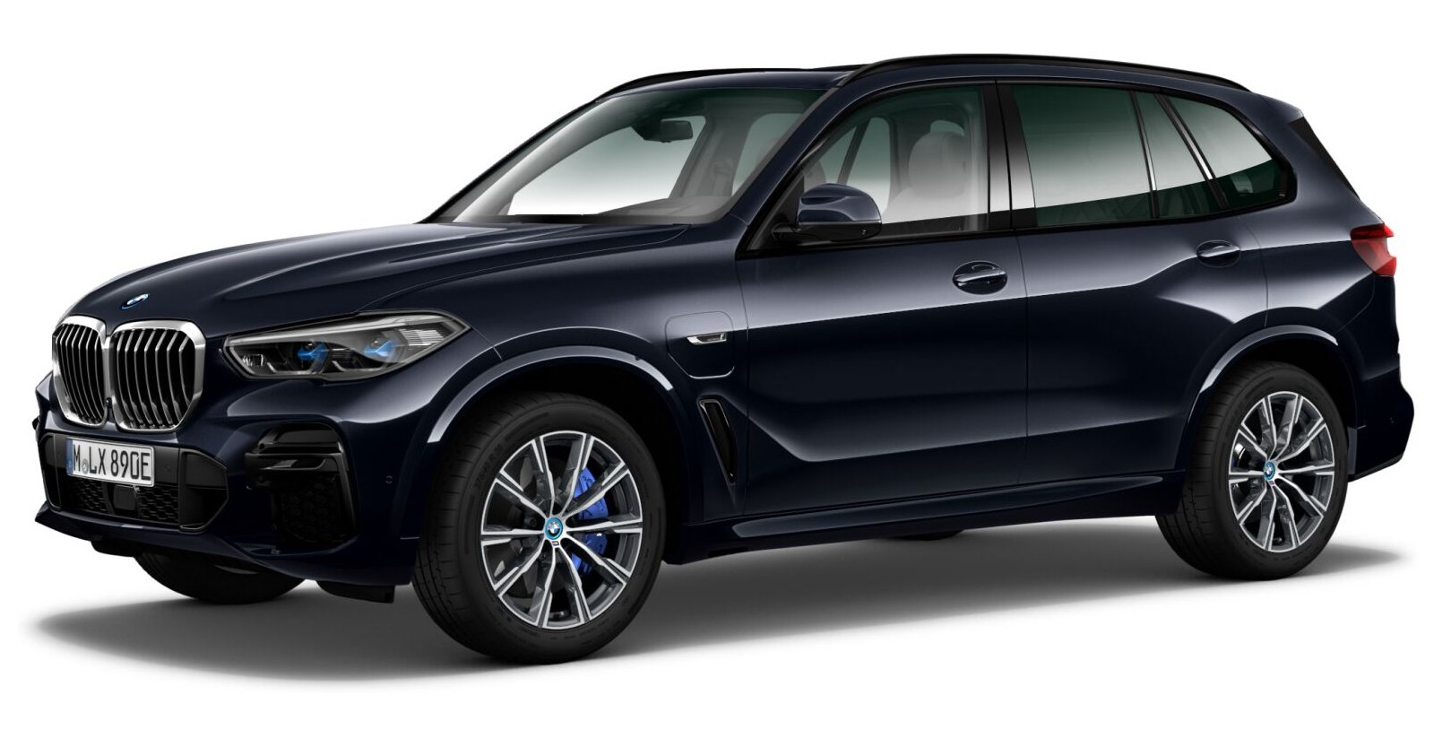 BMW X5 xDrive45e in Schwarz von vorne