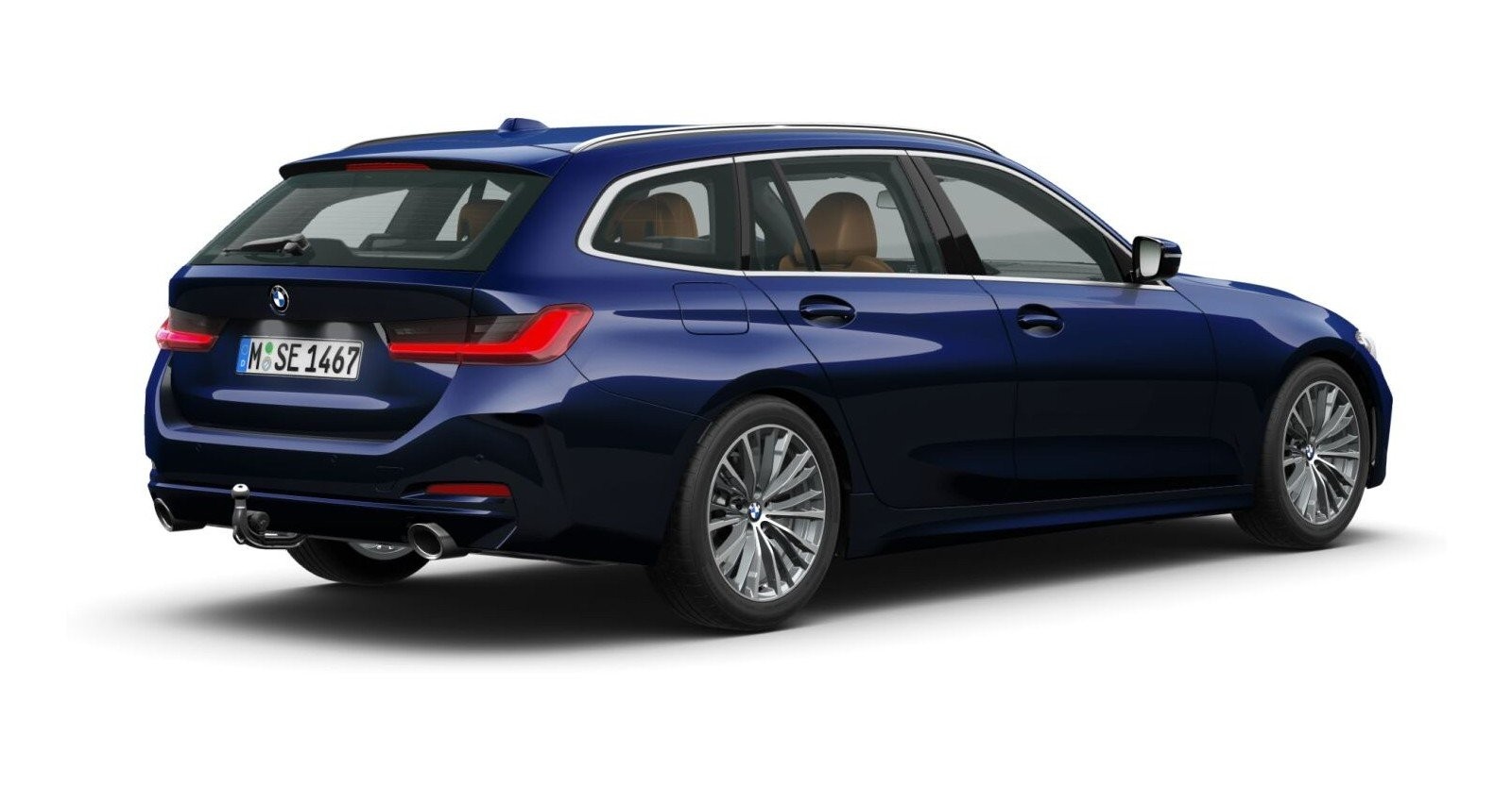 BMW BMW 3er in Blau von hinten BMW BMW 3er in Blau von hinten