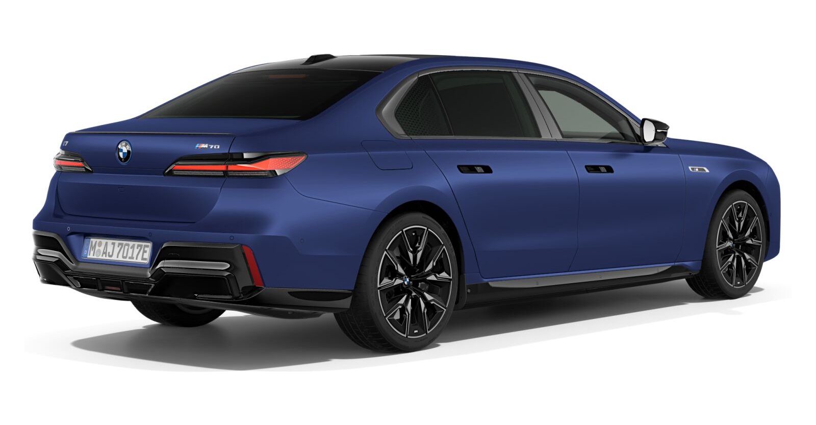 BMW BMW I in Blau von hinten