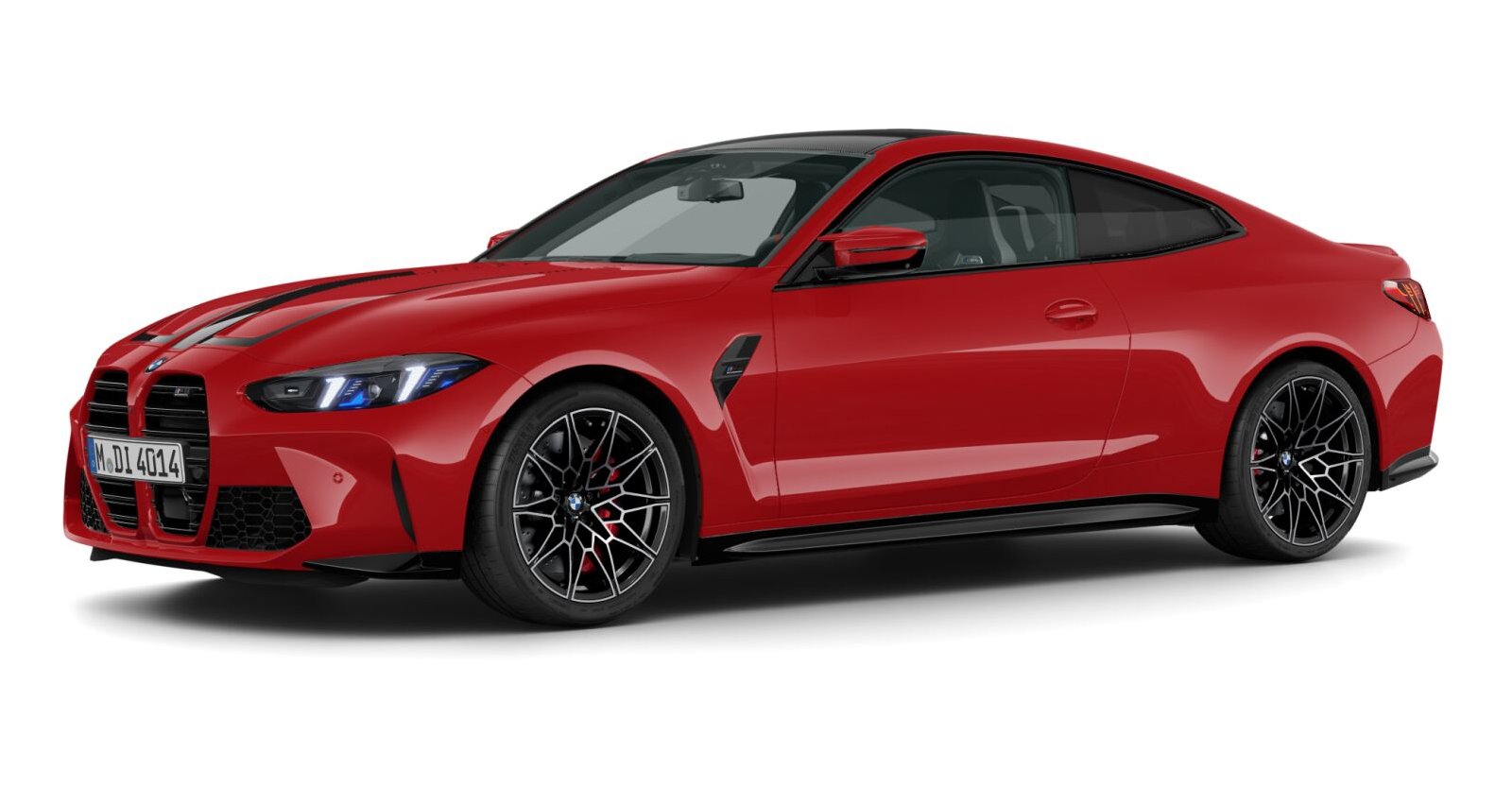 BMW M4 Competition Coupé mit M xDrive in Rot von vorne BMW M4 Competition Coupé mit M xDrive in Rot von vorne