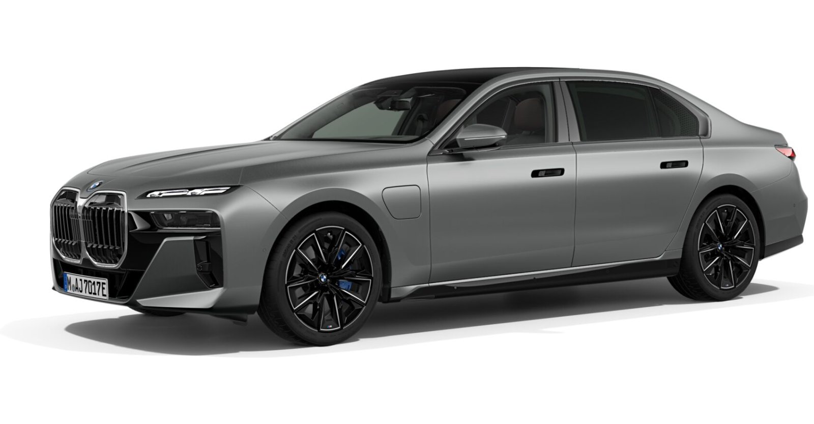 BMW 750e xDrive Limousine in Grau von vorne BMW 750e xDrive Limousine in Grau von vorne