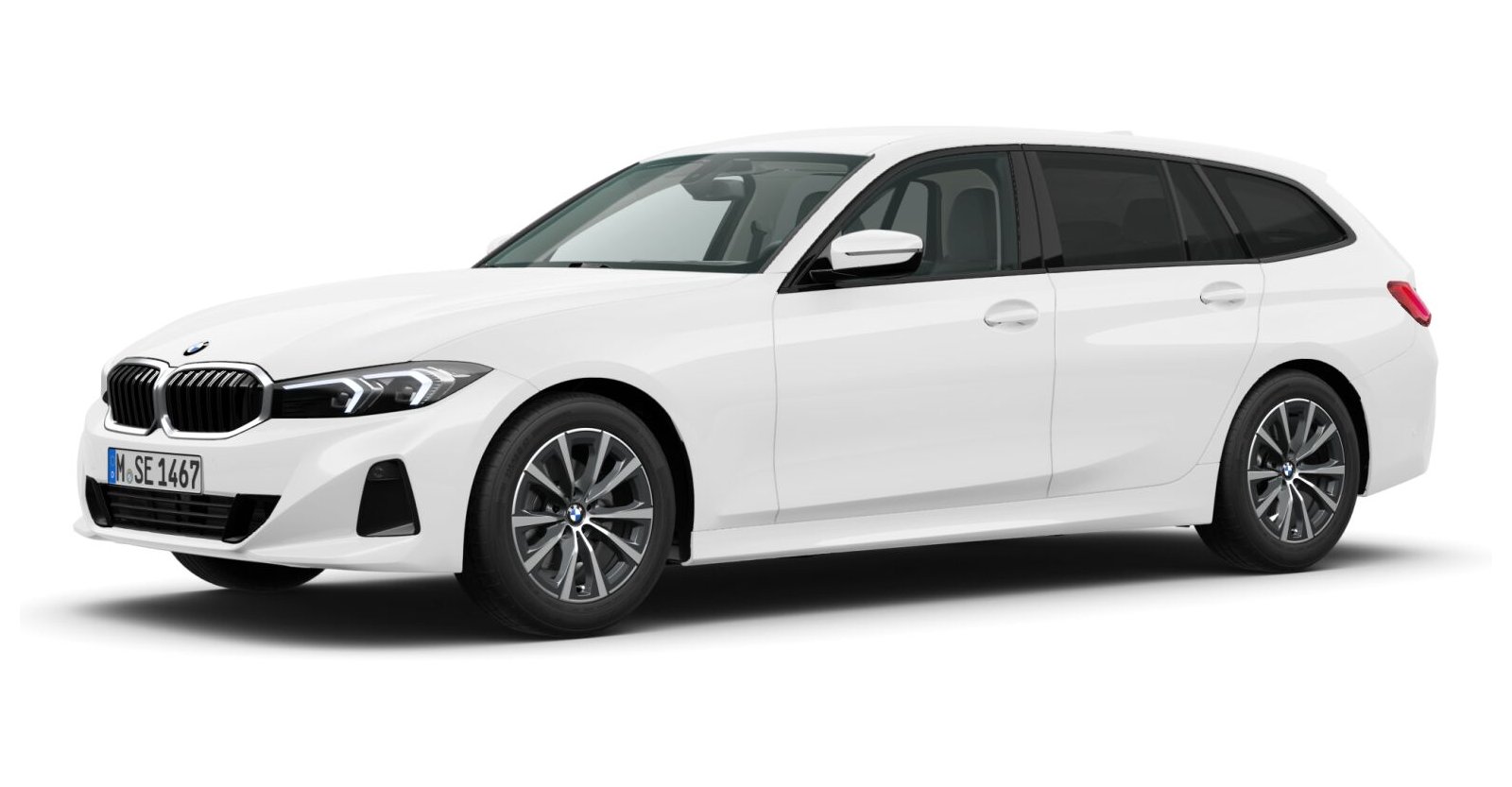 BMW 320i Touring in Weiß von vorne