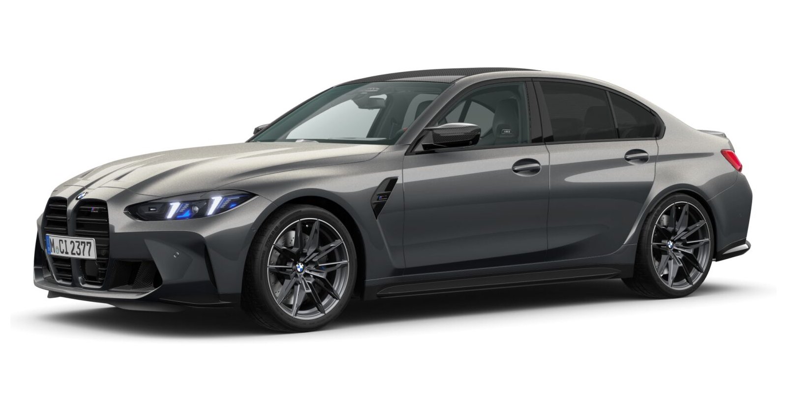 BMW M3 Competition Limousine mit M xDrive in Grau von vorne BMW M3 Competition Limousine mit M xDrive in Grau von vorne