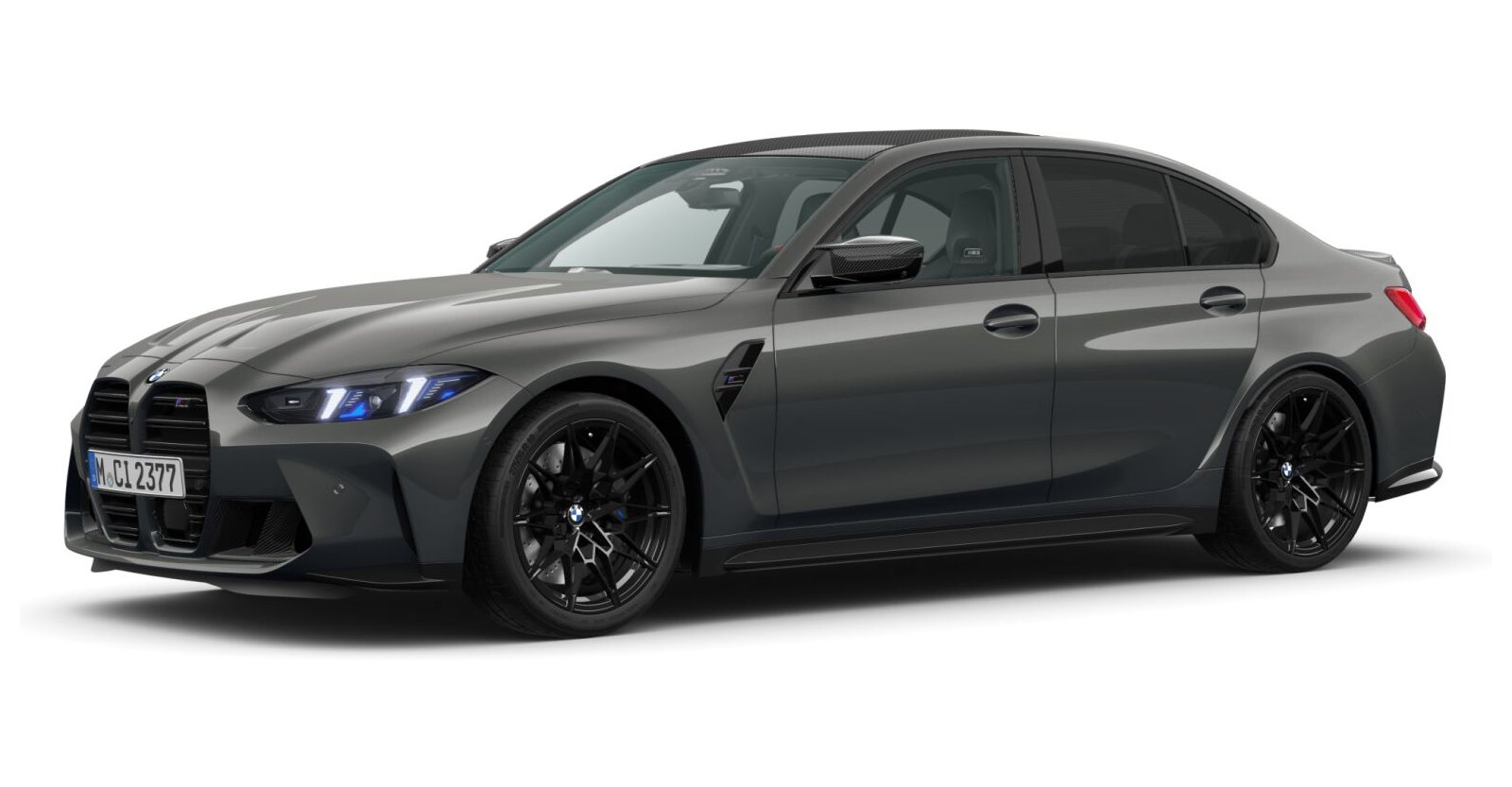 BMW M3 Competition Limousine mit M xDrive in Grau von vorne