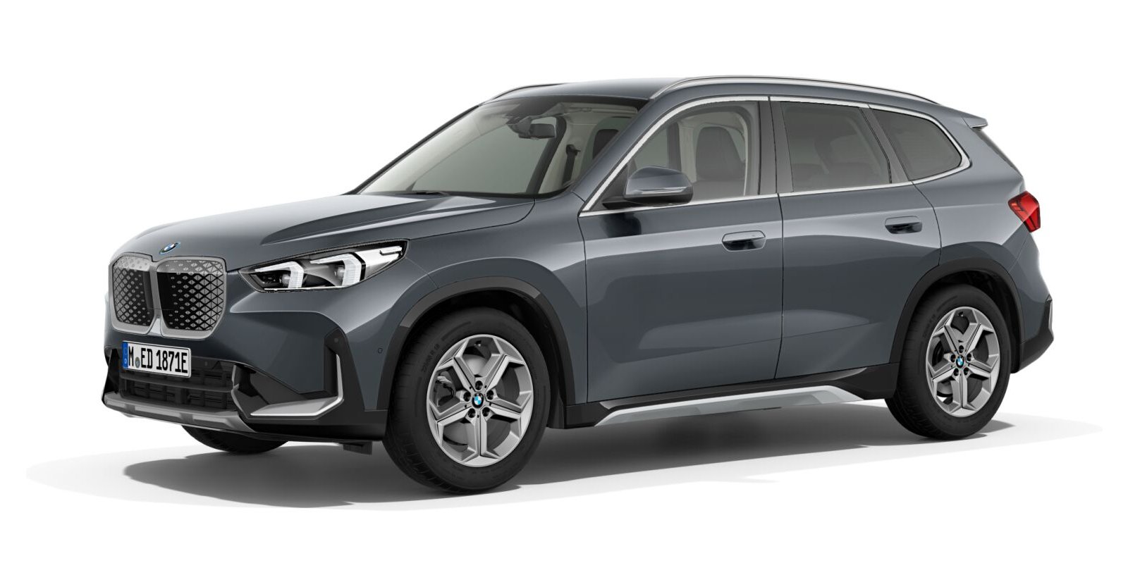 BMW iX1 eDrive20 in Grau von vorne
