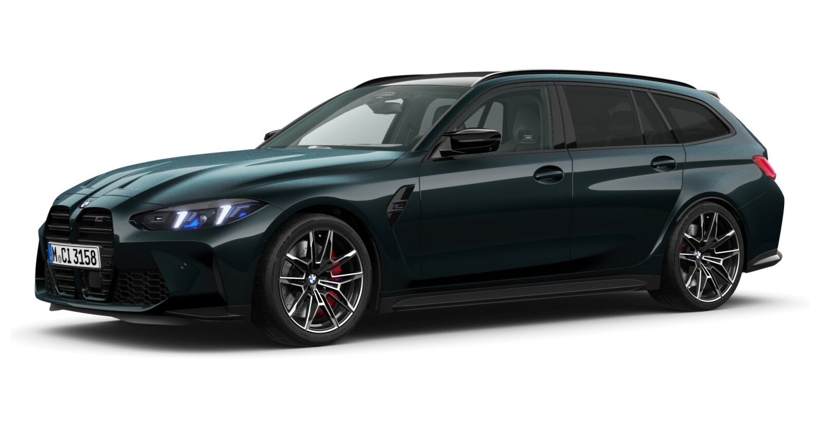 BMW M3 Competition Touring mit M xDrive in Blau von vorne