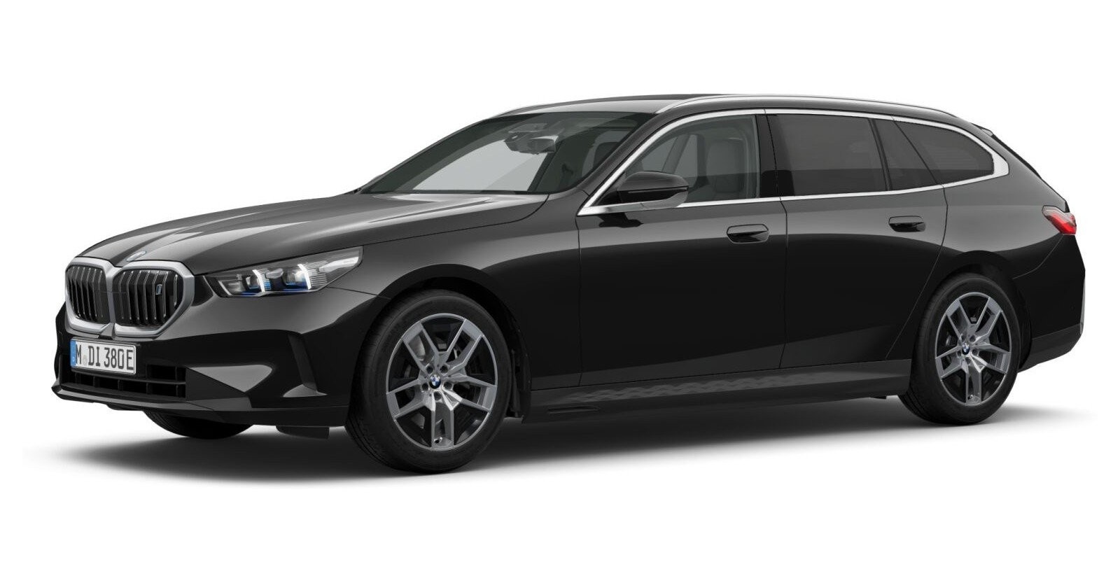 BMW i5 eDrive40 Touring in Schwarz von vorne