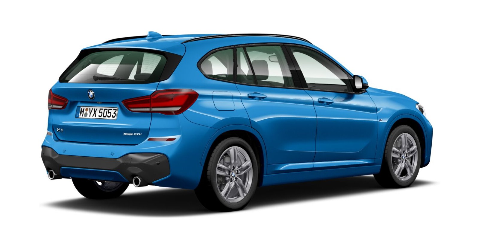 BMW BMW X in Blau von hinten BMW BMW X in Blau von hinten
