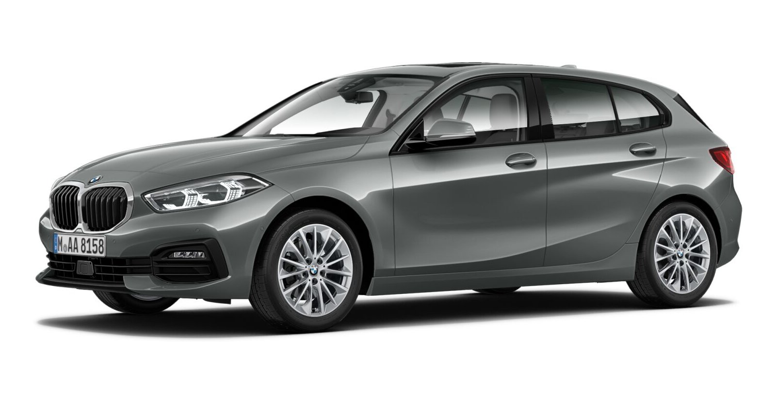 BMW 118d in Grau von vorne BMW 118d in Grau von vorne