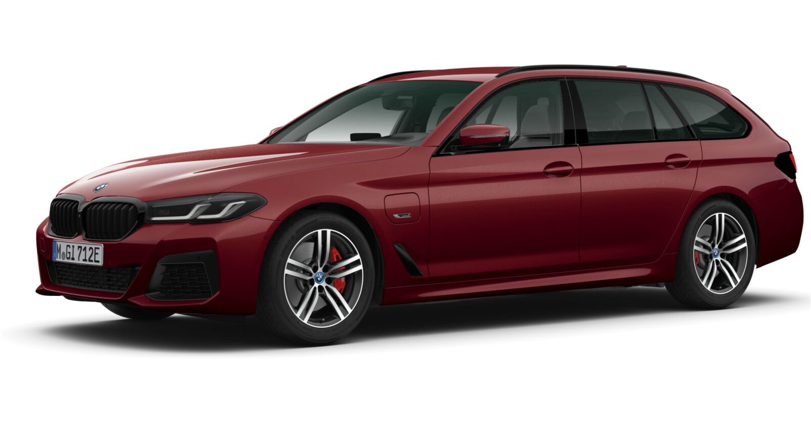 BMW 530e Touring in Rot von vorne BMW 530e Touring in Rot von vorne
