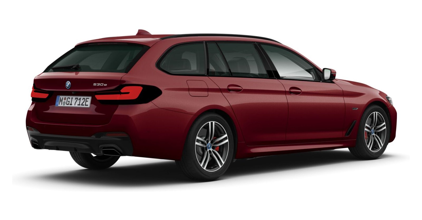 BMW BMW 5er in Rot von hinten