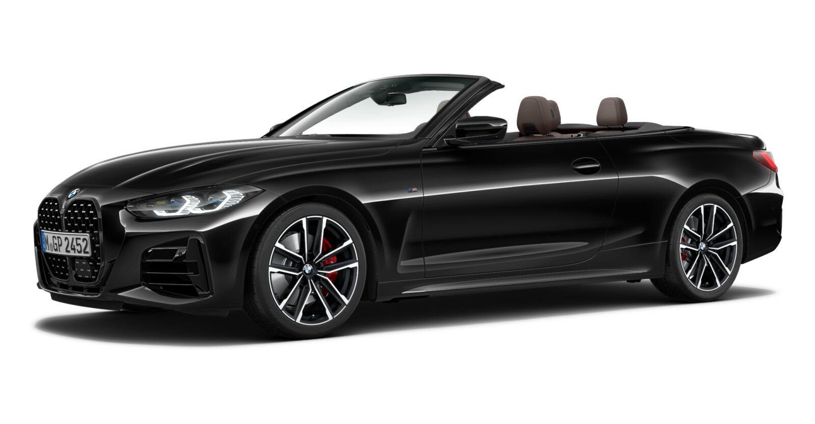 BMW M440i xDrive Cabrio in Schwarz von vorne BMW M440i xDrive Cabrio in Schwarz von vorne
