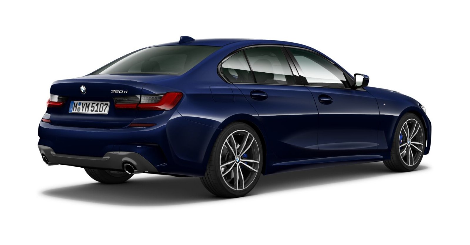 BMW BMW 3er in Blau von hinten BMW BMW 3er in Blau von hinten