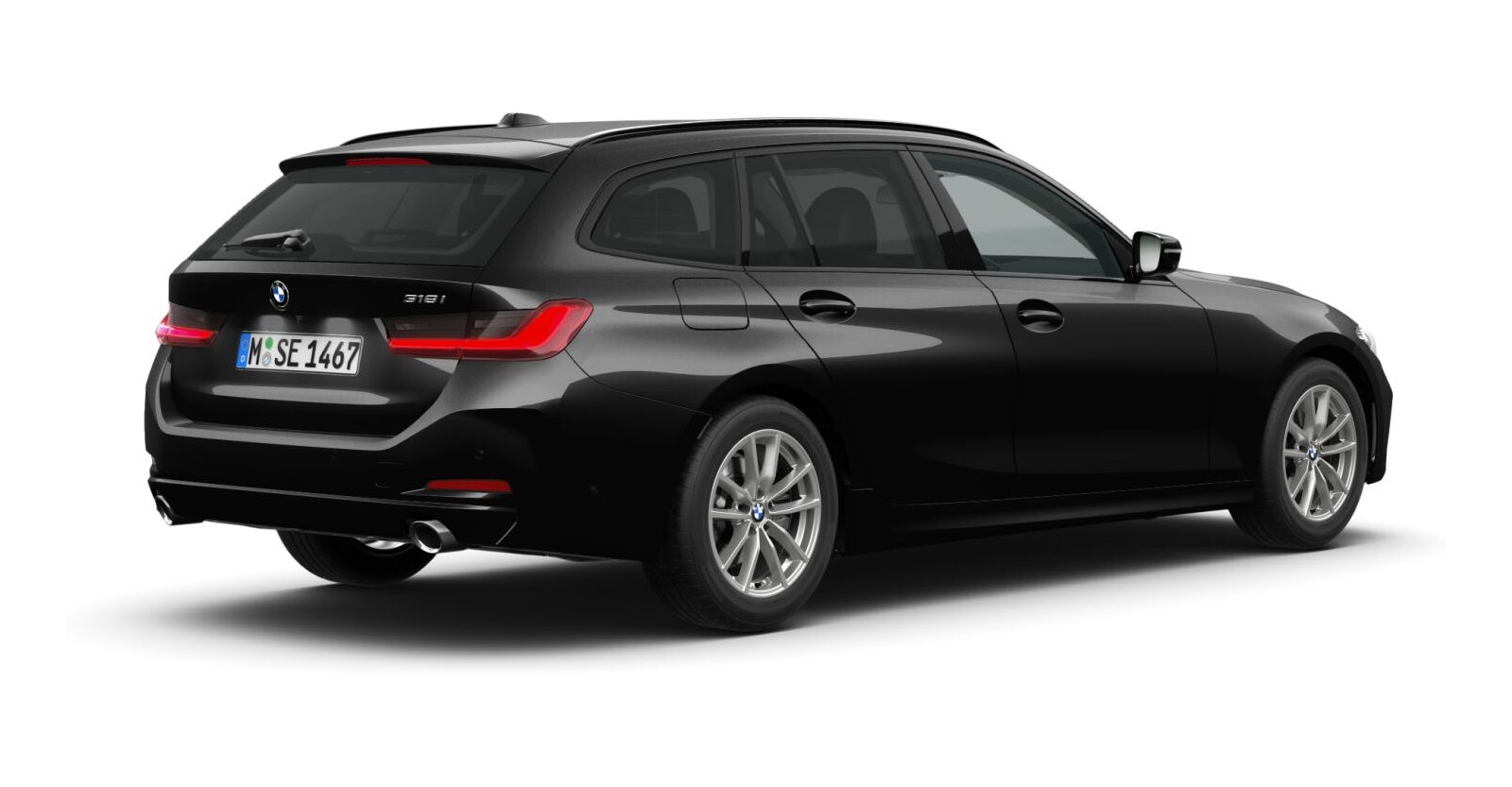 BMW BMW 3er in Schwarz von hinten BMW BMW 3er in Schwarz von hinten