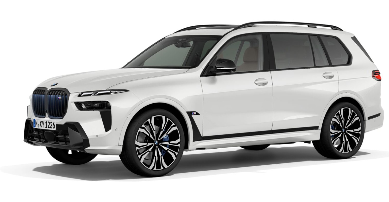 BMW X7 M60i xDrive in Weiß von vorne BMW X7 M60i xDrive in Weiß von vorne