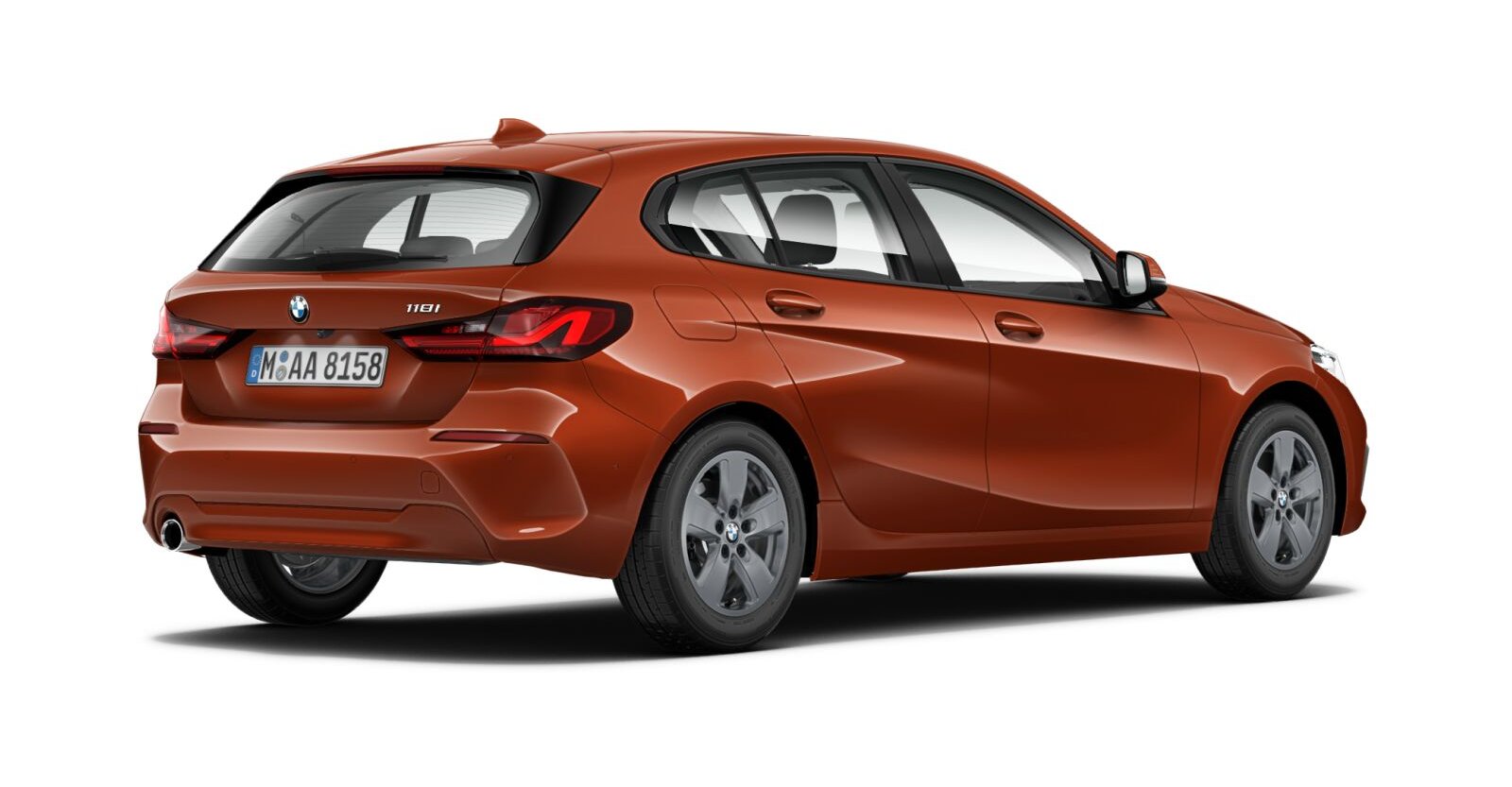 BMW BMW 1er in Orange von hinten BMW BMW 1er in Orange von hinten