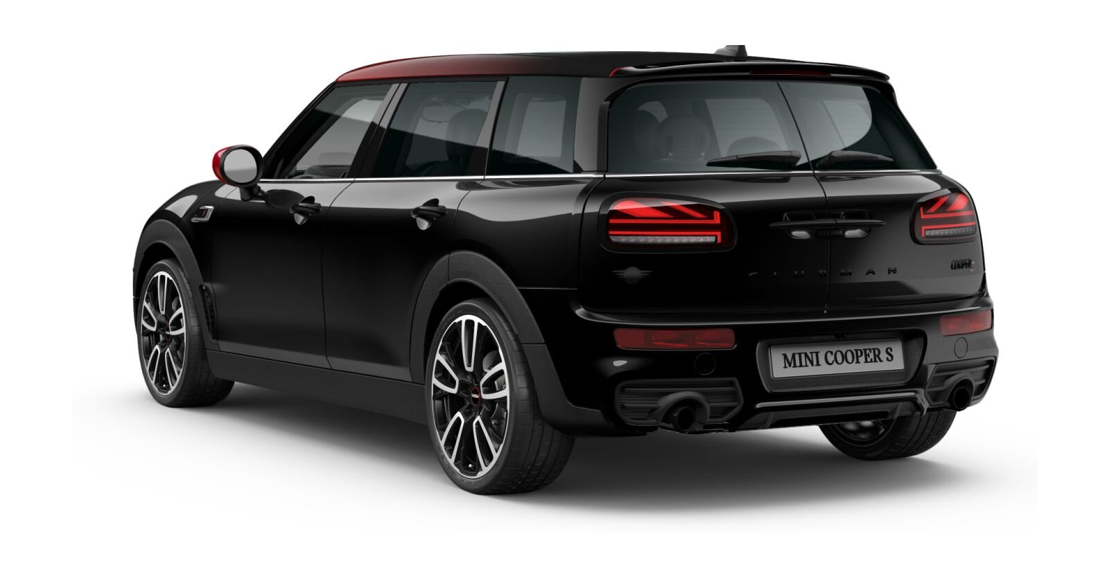 MINI MINI Clubman in Schwarz von hinten MINI MINI Clubman in Schwarz von hinten