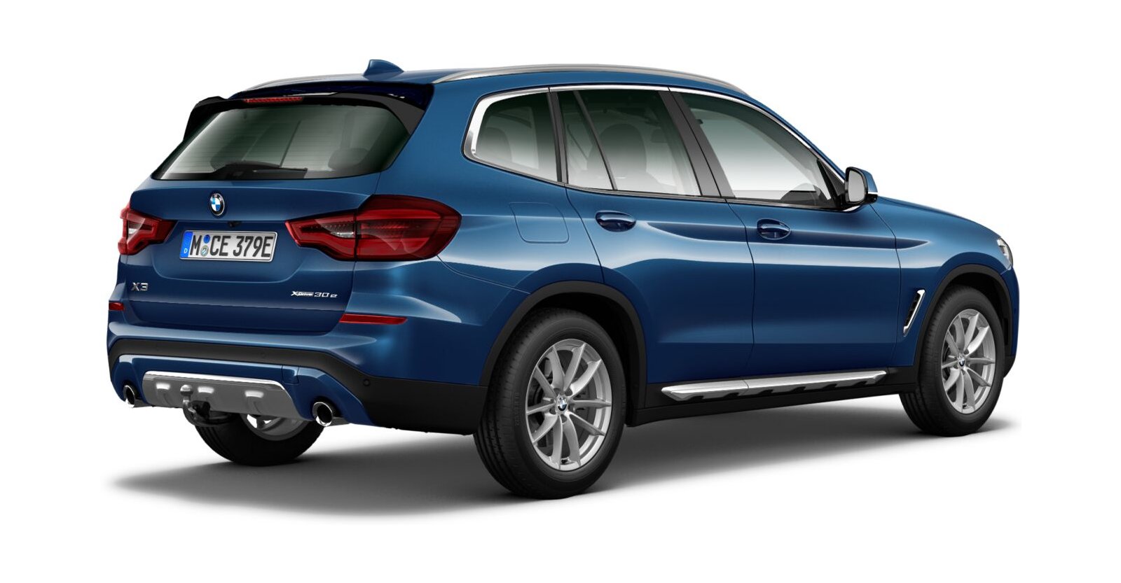 BMW BMW X in Blau von hinten BMW BMW X in Blau von hinten