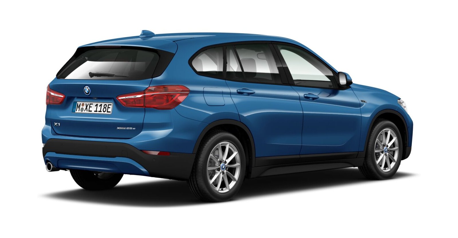 BMW BMW X in Blau von hinten BMW BMW X in Blau von hinten