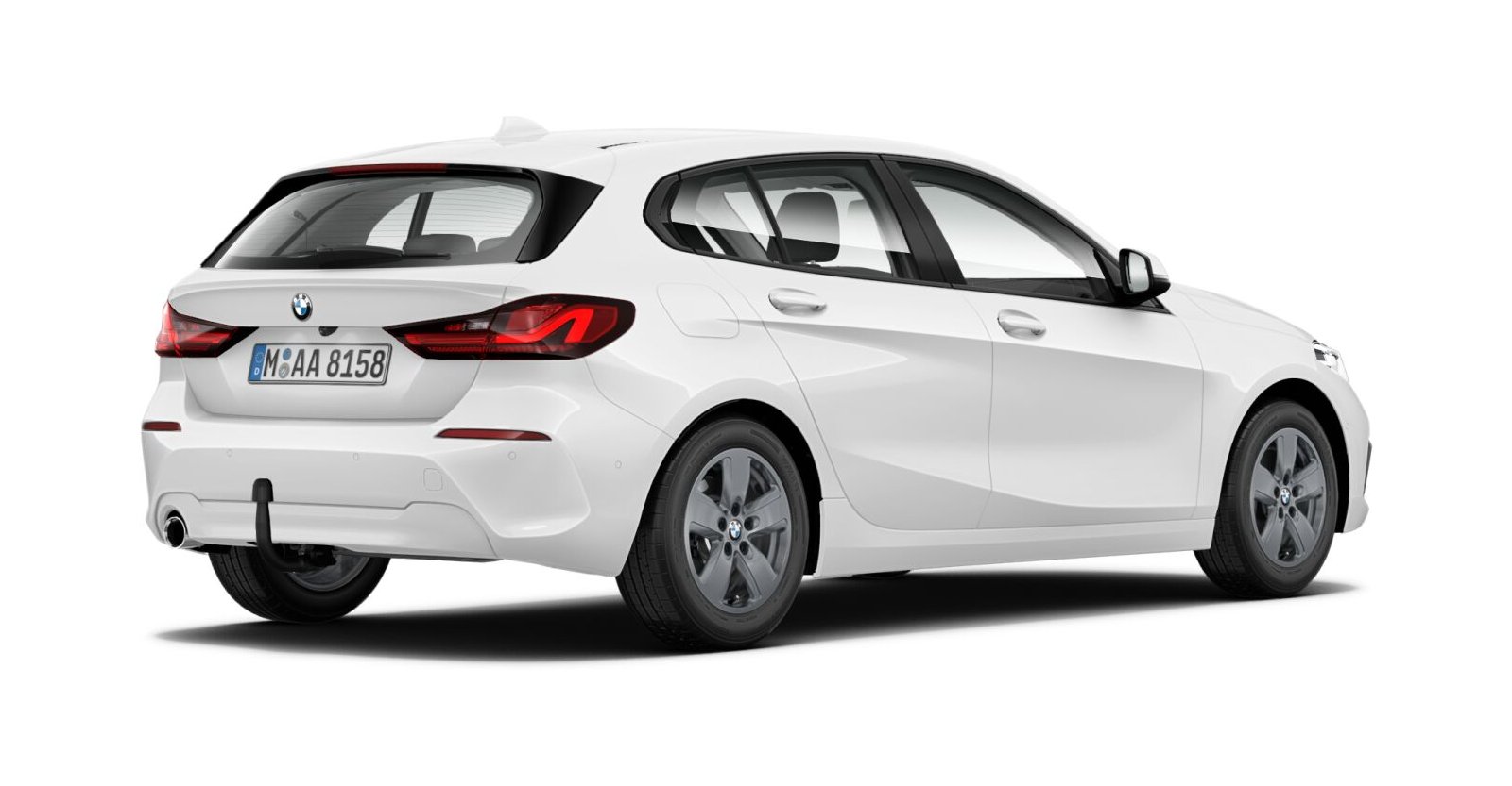 BMW BMW 1er in Weiß von hinten BMW BMW 1er in Weiß von hinten