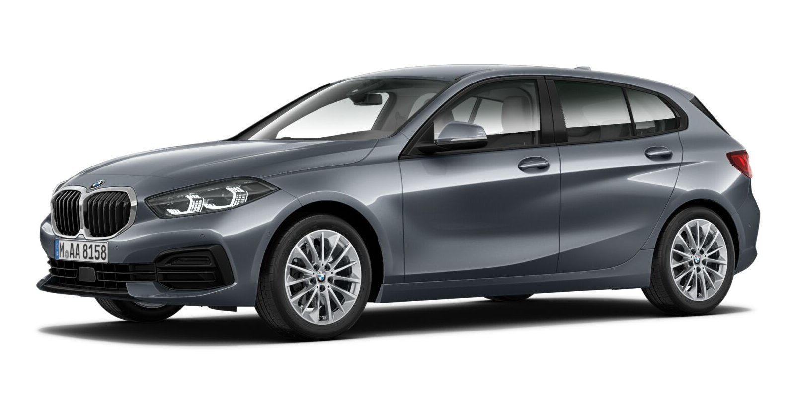 BMW 120i in Grau von vorne BMW 120i in Grau von vorne