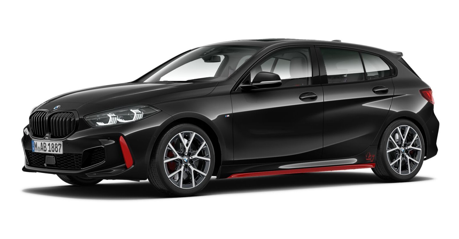 BMW 128Ti in Schwarz von vorne