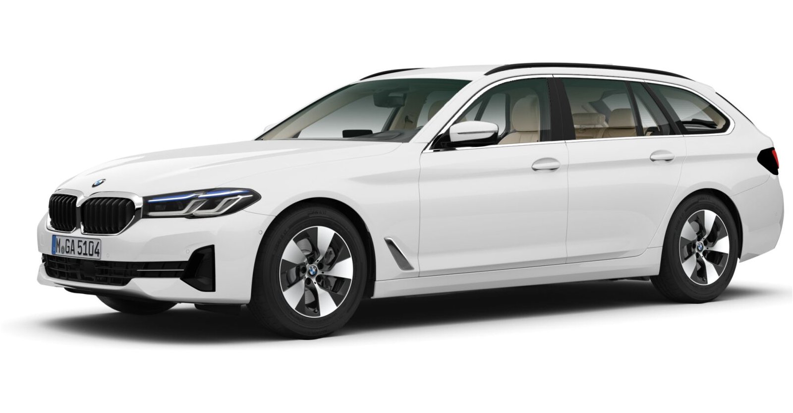 BMW 520d Touring in Weiß von vorne