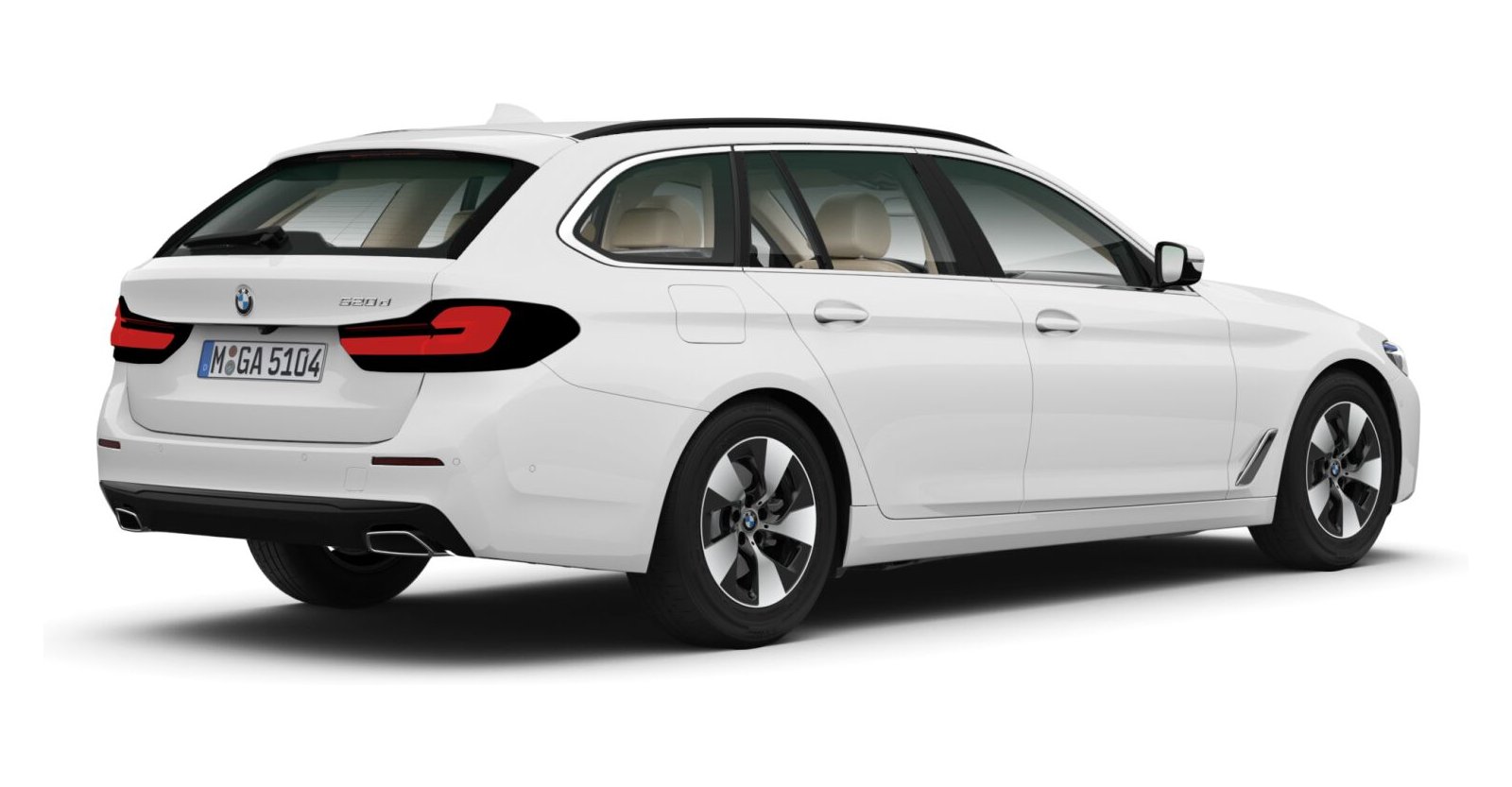 BMW BMW 5er in Weiß von hinten