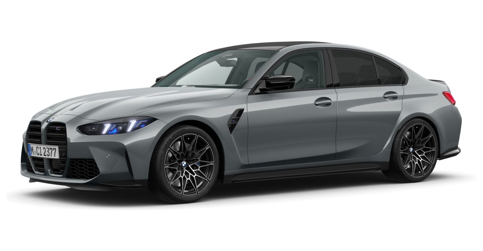 BMW M3 Competition Limousine mit M xDrive in Grau von vorne BMW M3 Competition Limousine mit M xDrive in Grau von vorne