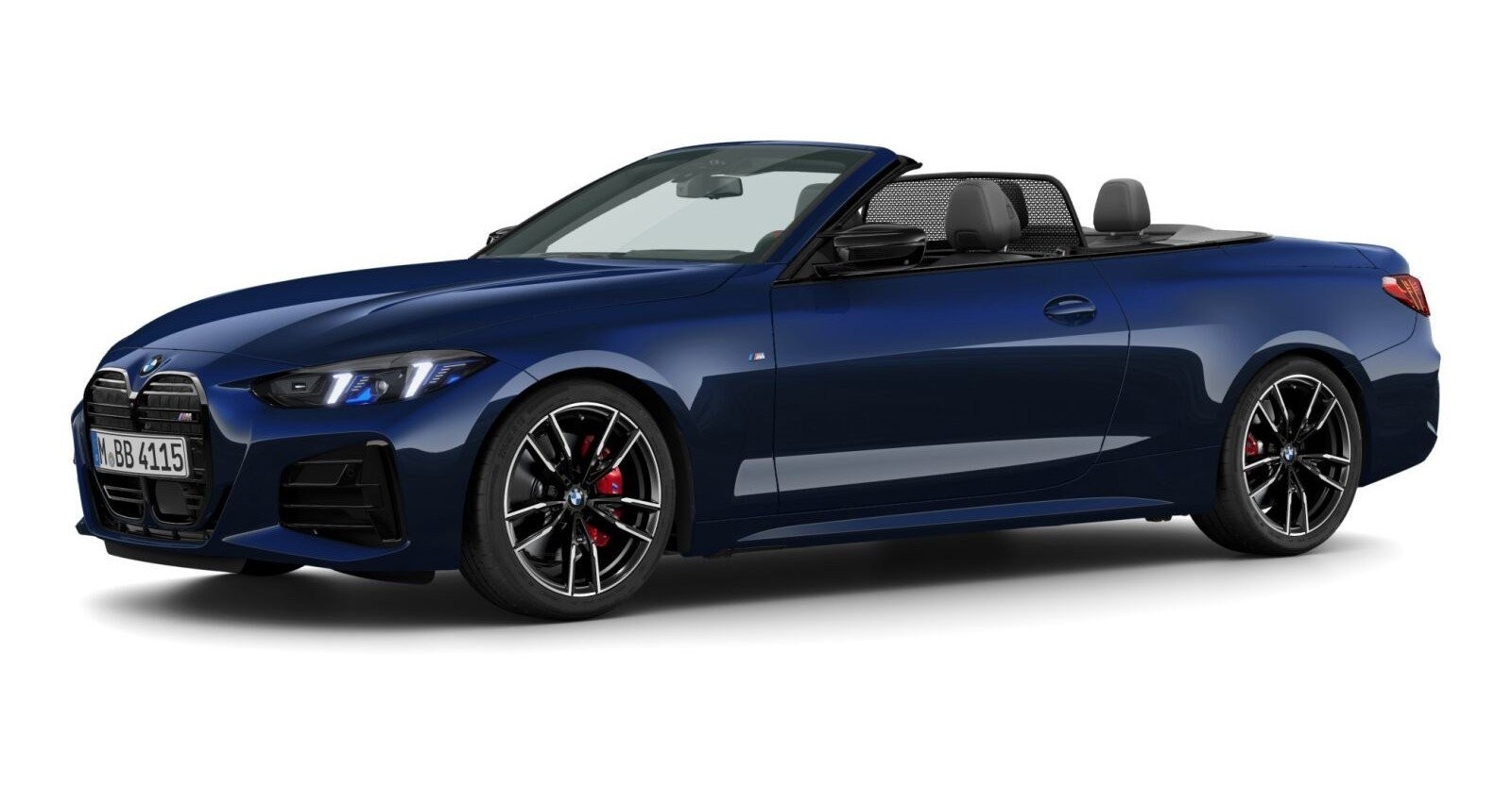BMW M440i xDrive Cabrio in Blau von vorne