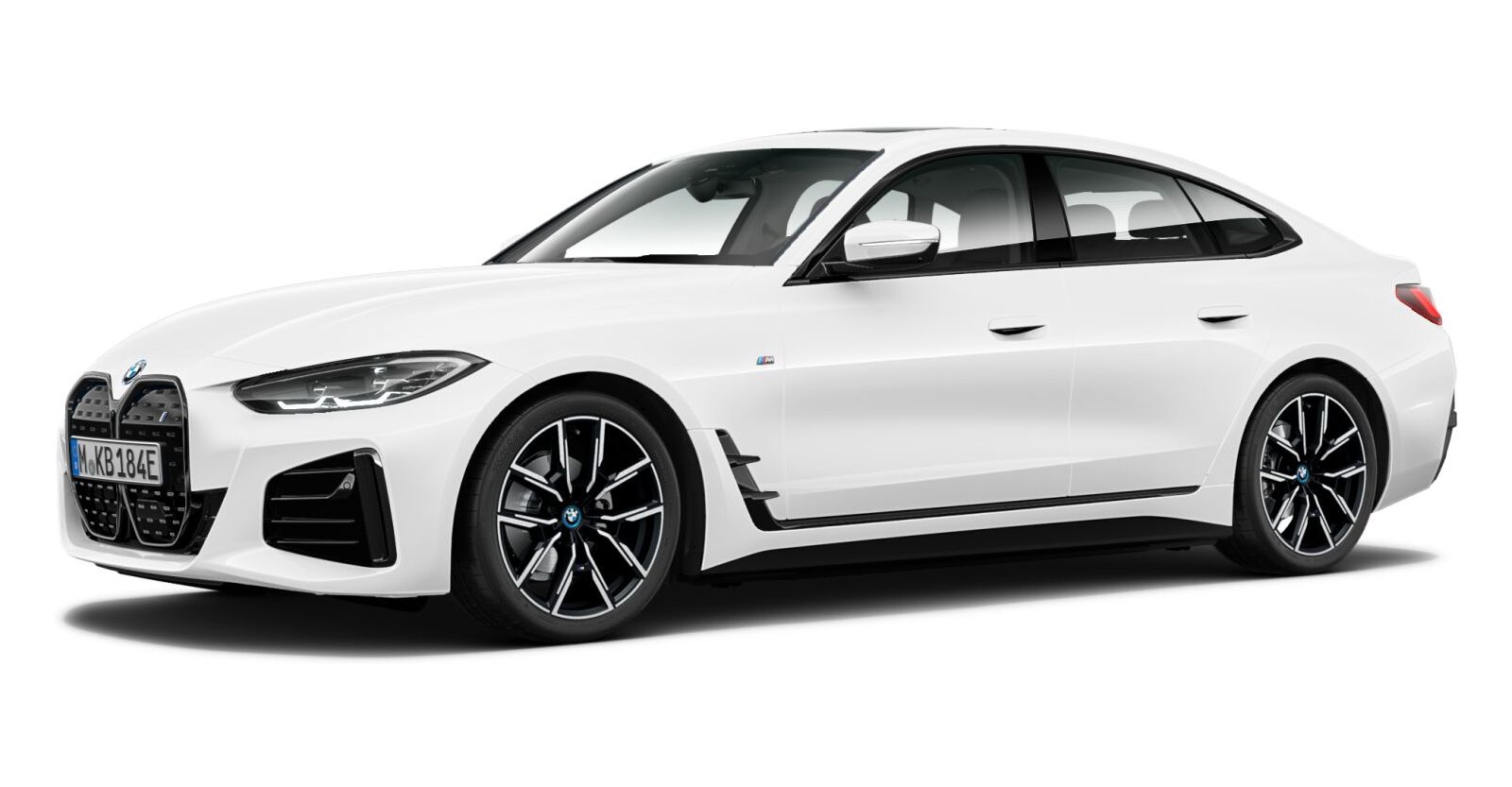 BMW i4 eDrive40 Gran Coupé in Weiß von vorne