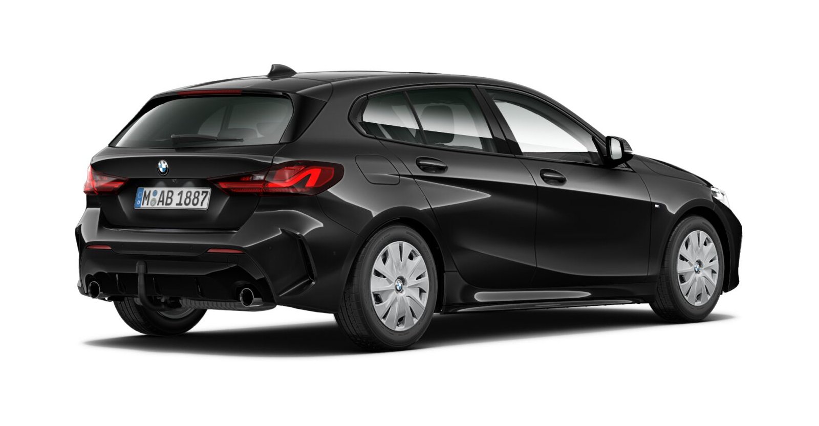 BMW BMW 1er in Schwarz von hinten