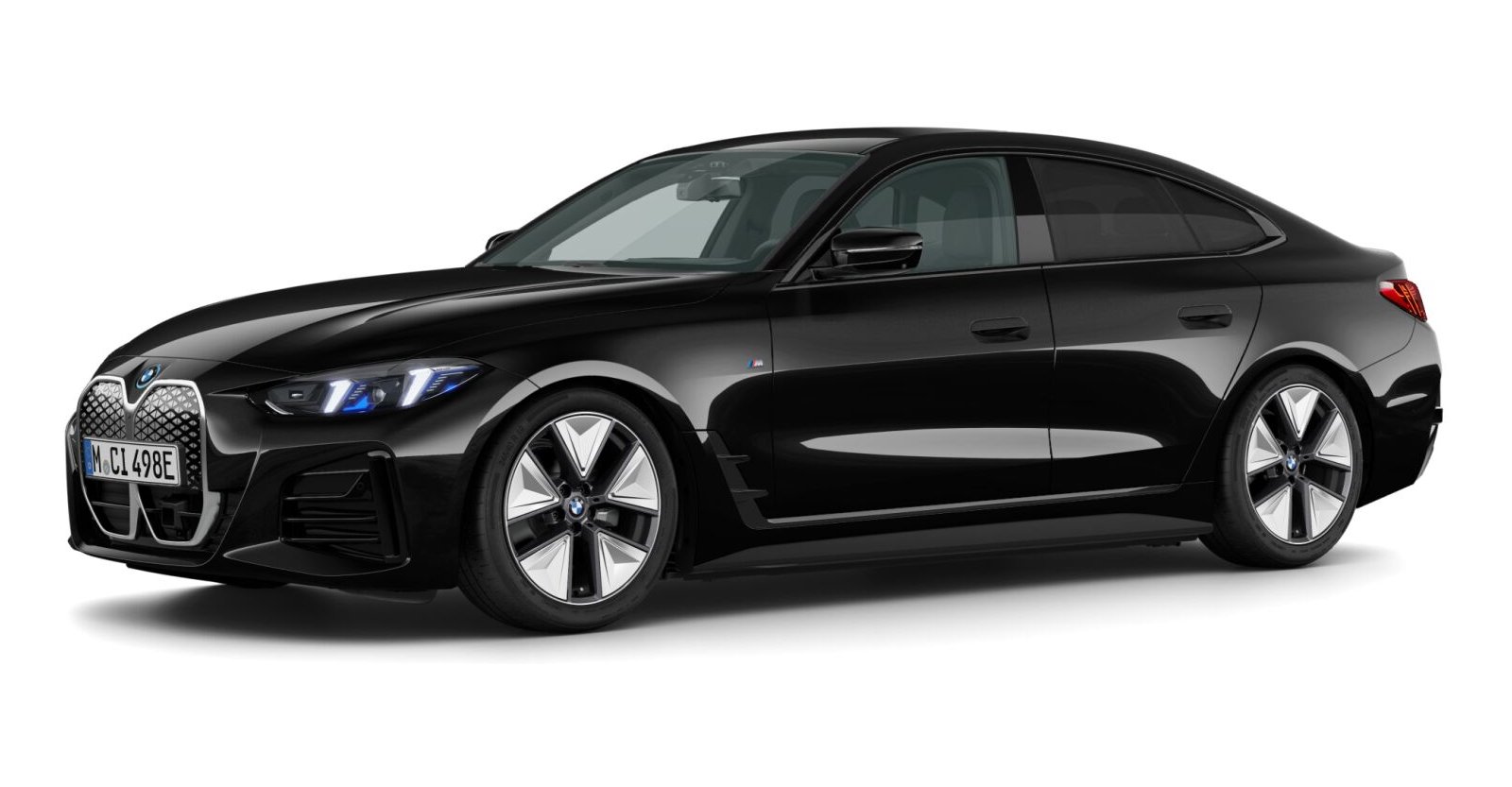 BMW i4 eDrive40 Gran Coupé in Schwarz von vorne BMW i4 eDrive40 Gran Coupé in Schwarz von vorne