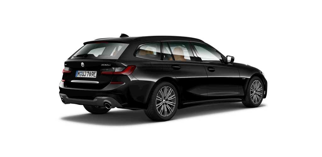 BMW BMW 3er in Schwarz von hinten BMW BMW 3er in Schwarz von hinten
