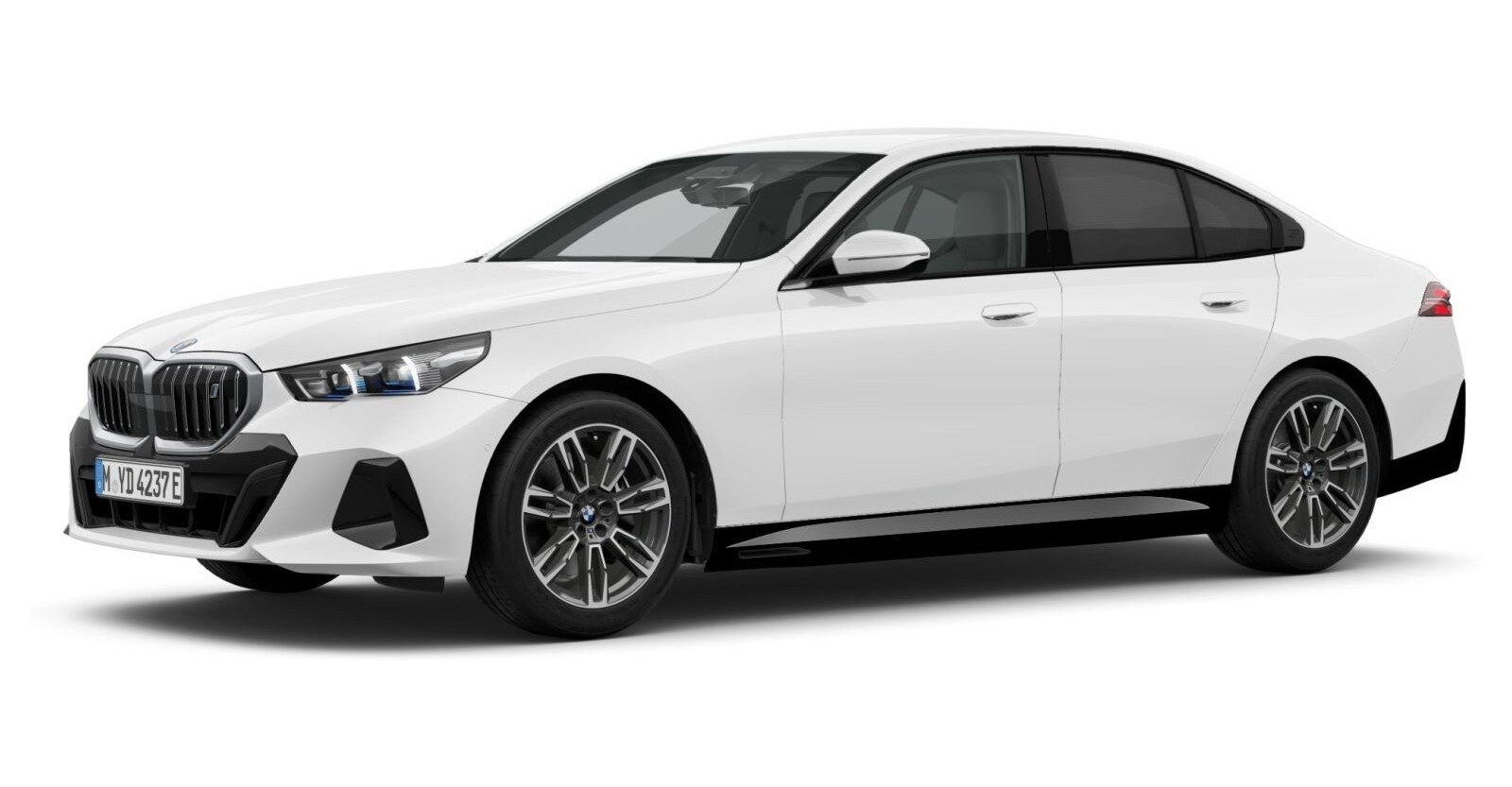BMW i5 xDrive40 Limousine in Weiß von vorne BMW i5 xDrive40 Limousine in Weiß von vorne