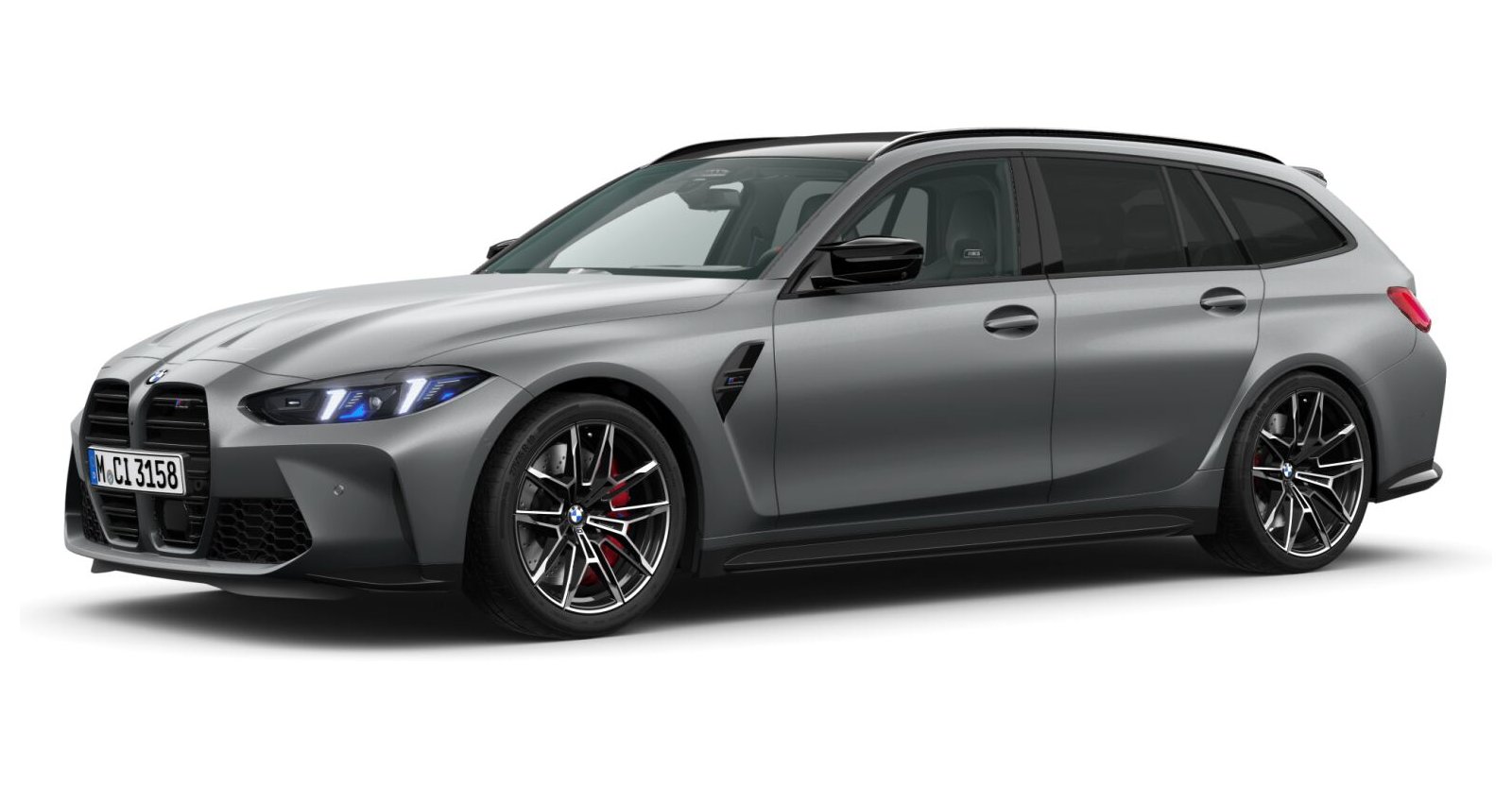 BMW M3 Competition Touring mit M xDrive in Grau von vorne BMW M3 Competition Touring mit M xDrive in Grau von vorne