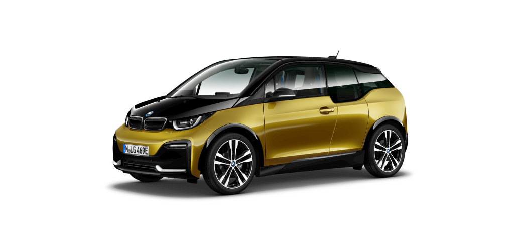 BMW BMW I in Gold von vorne