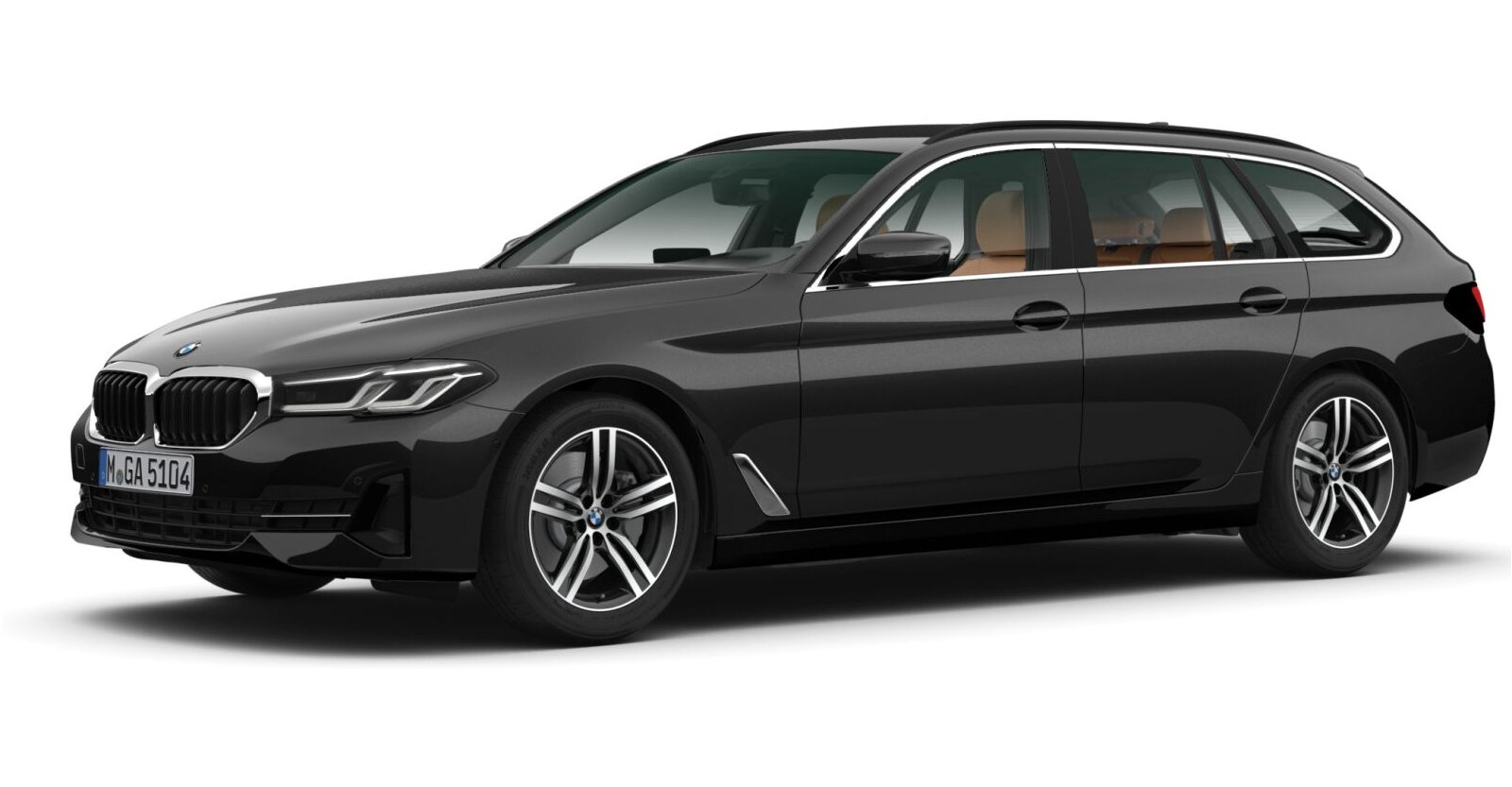 BMW BMW 5er in Schwarz von vorne