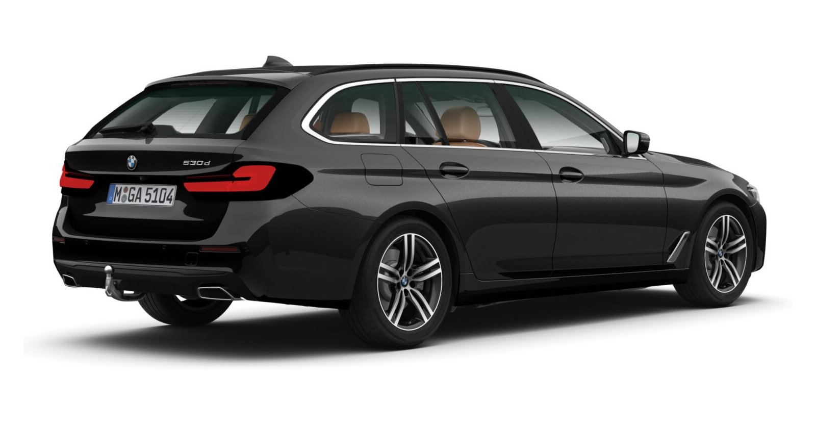 BMW BMW 5er in Schwarz von hinten