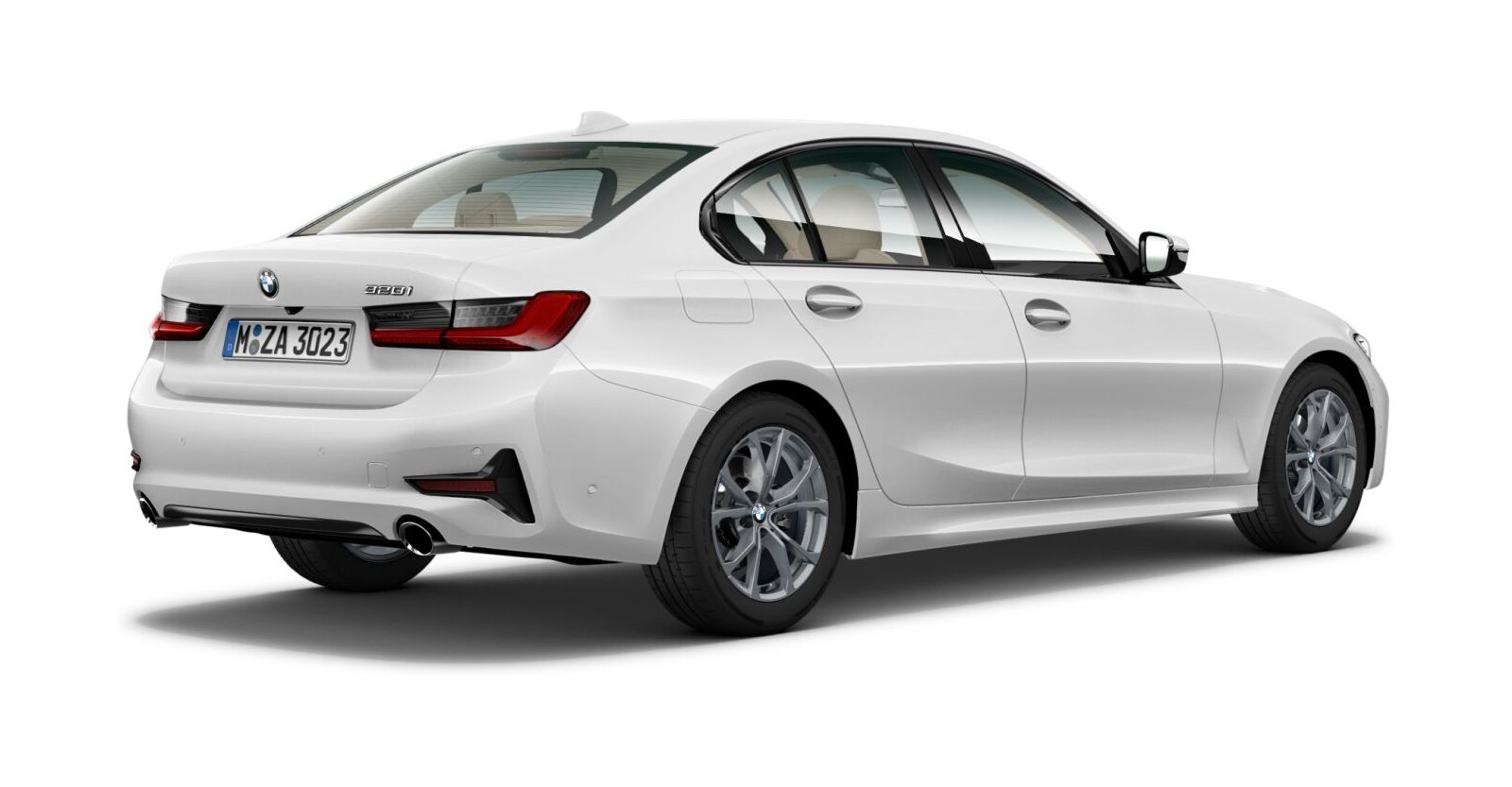 BMW BMW 3er in Weiß von hinten BMW BMW 3er in Weiß von hinten