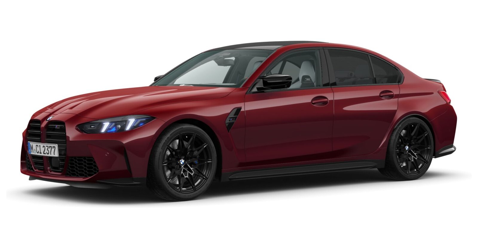 BMW M3 Competition Limousine mit M xDrive in Rot von vorne BMW M3 Competition Limousine mit M xDrive in Rot von vorne