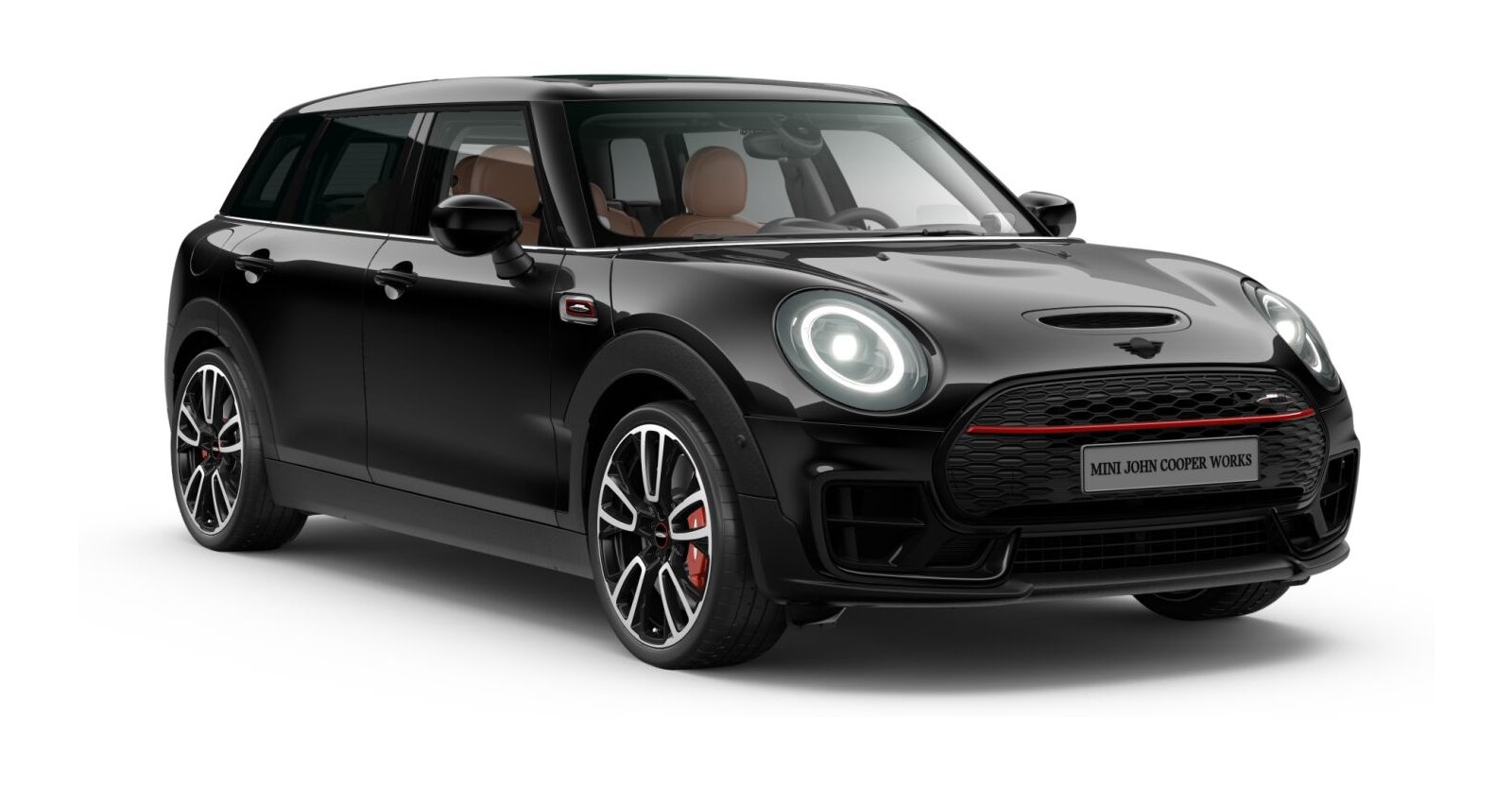 MINI JCW Clubman ALL4 in Schwarz von vorne MINI JCW Clubman ALL4 in Schwarz von vorne