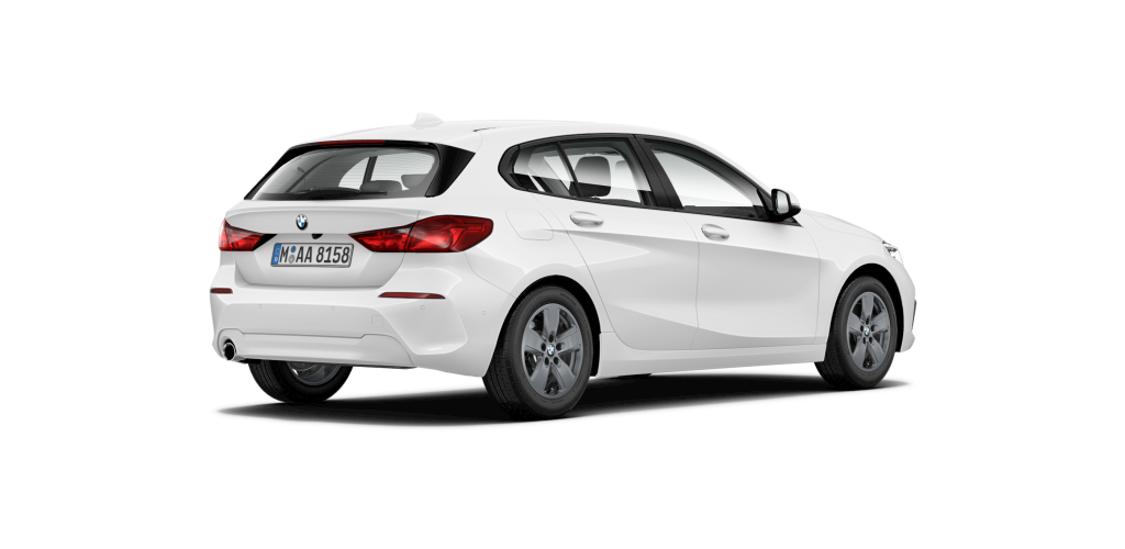 BMW BMW 1er in Weiß von hinten BMW BMW 1er in Weiß von hinten