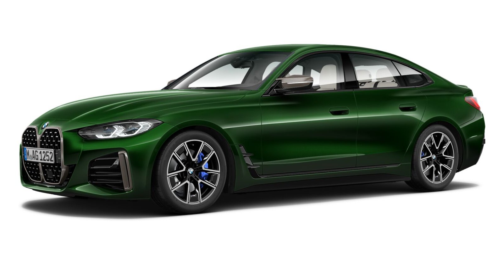 BMW M440i xDrive Gran Coupé in Grün von vorne
