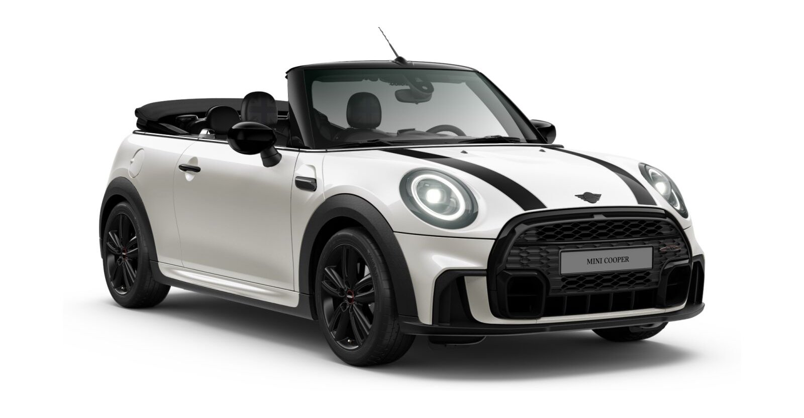MINI Cooper Cabrio in Weiß von vorne MINI Cooper Cabrio in Weiß von vorne