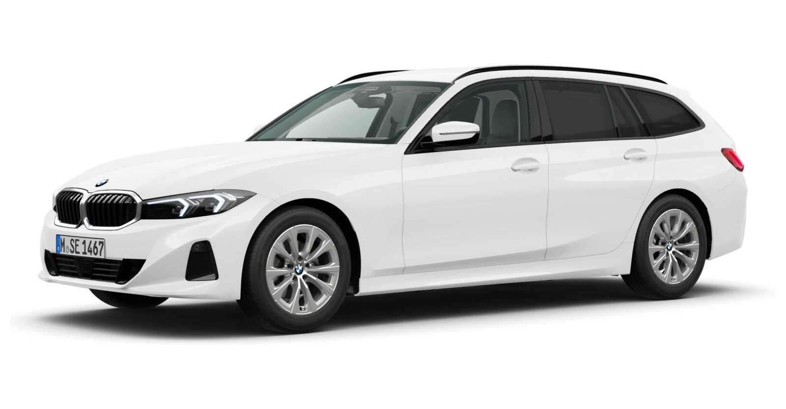 BMW 320i Touring in Weiß von vorne BMW 320i Touring in Weiß von vorne