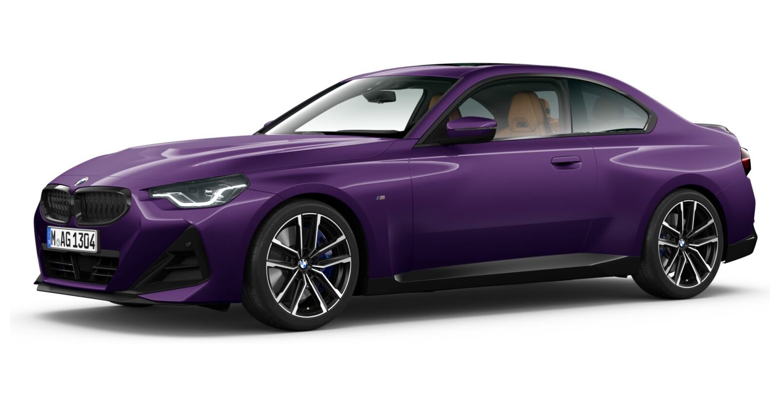 BMW 220i Coupé in Lila von vorne BMW 220i Coupé in Lila von vorne