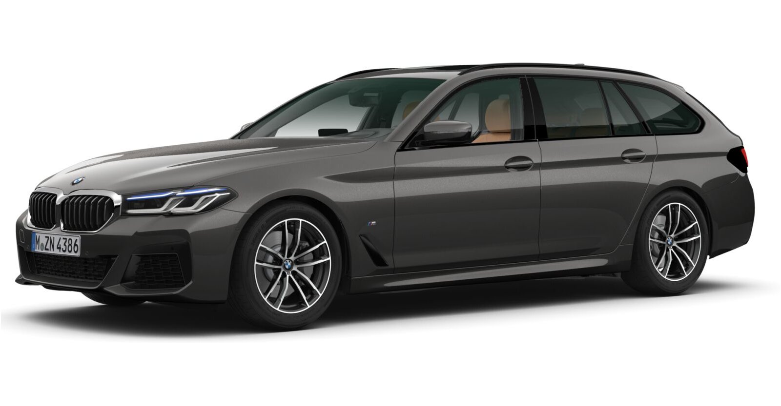 BMW 540d xDrive Touring in Grau von vorne BMW 540d xDrive Touring in Grau von vorne