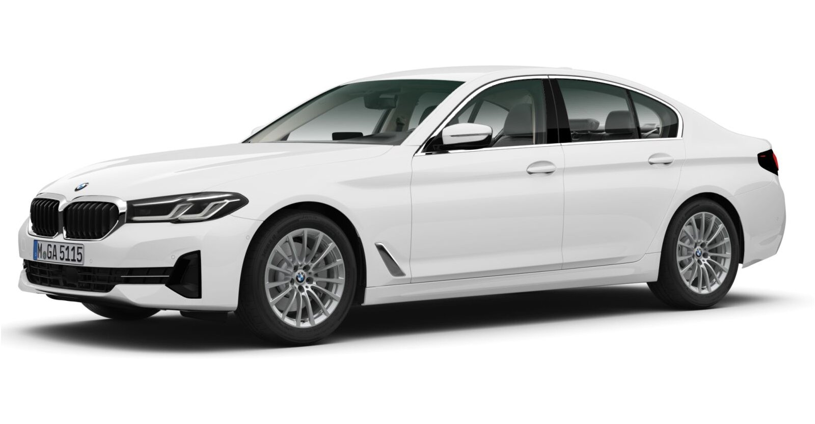BMW 520i Limousine in Weiß von vorne