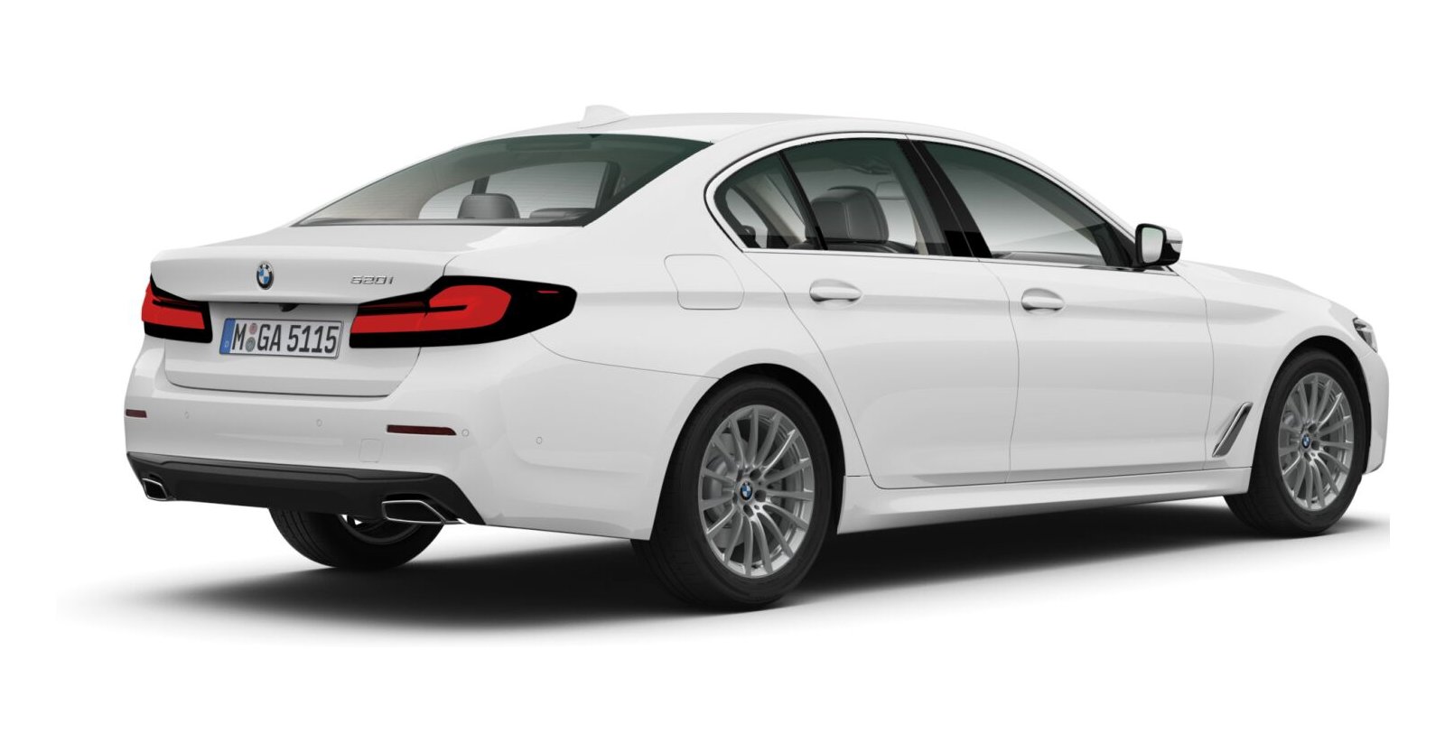 BMW BMW 5er in Weiß von hinten